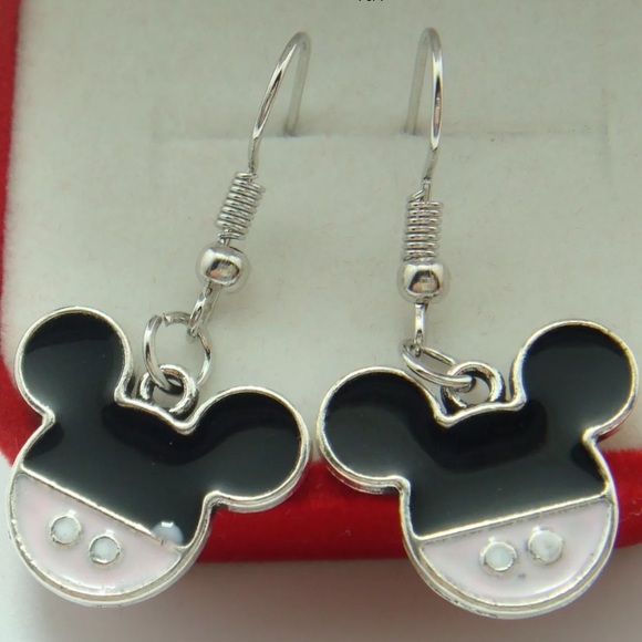 Jewelry - Pink & Black Mickey Ears Earrings (W28)